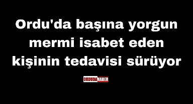 Ordu'da başına yorgun mermi isabet eden kişinin tedavisi sürüyor