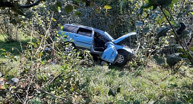 Giresun'da şarampole devrilen otomobildeki 1 kişi öldü, 3 kişi yaralandı