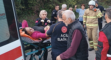Mantar toplarken düşerek ayağı kırılan kadın, ekiplerce kurtarıldı