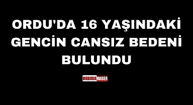 ORDU'DA 16 YAŞINDAKİ GENCİN CANSIZ BEDENİ BULUNDU