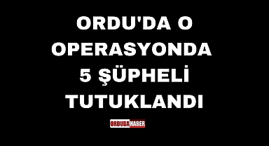ORDU'DA O OPERASYONDA 5 ŞÜPHELİ TUTUKLANDI