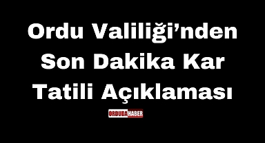 Ordu Valiliği’nden Son Dakika Kar Tatili Açıklaması