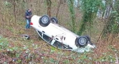 Ordu’da Otomobil Fındık Bahçesine Uçtu