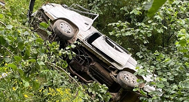 Giresun'da Şarampole Devrilen Kamyonetin Sürücüsü Hayatını Kaybetti