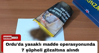Ordu'da yasaklı madde operasyonunda 7 şüpheli gözaltına alındı