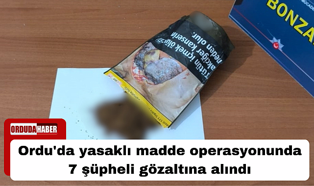 Ordu'da yasaklı madde operasyonunda 7 şüpheli gözaltına alındı